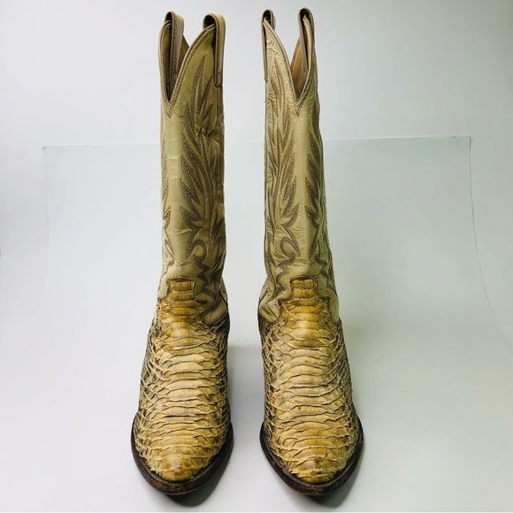 JUSTIN Women's Boots sz 6 B Tall Boots Western Cowboy Classic Leather Snake Skin - Picture 3 of 10